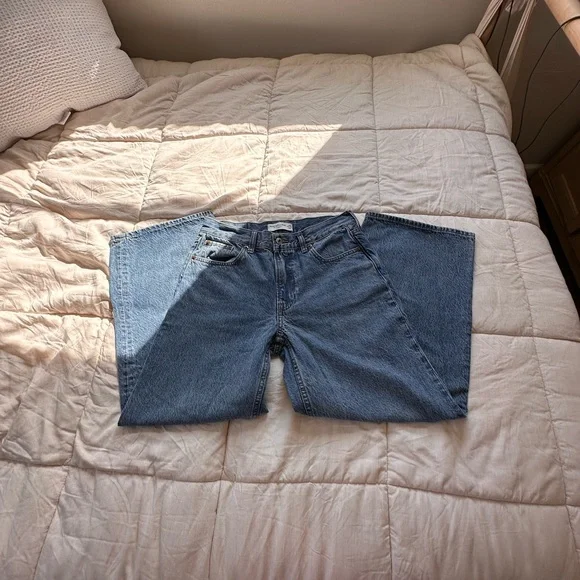 Abercrombie & Fitch Denim The Ultra Low Rise Wide Leg Blue Jeans - Picture 4 of 8